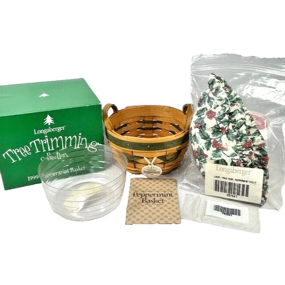 Longaberger 1999 Tree Trimming Peppermint Green Basket 1st Ed